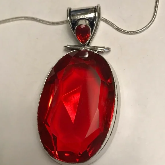 Garnet 925 Sterling Silver Necklace - Picture 1 of 3